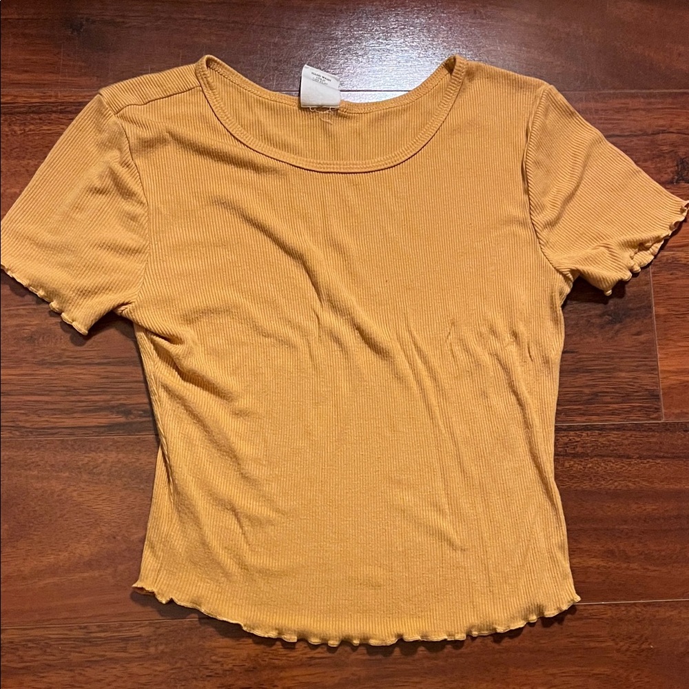 Tilly's Golden Ribbed Crop Top